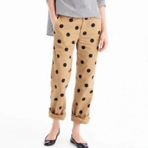 J. Crew Polka Dot Boyfriend Chino Pants Women’s Size 6